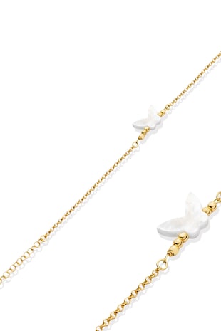 Mia Milano Bratara din argint 925 cu element Mother of Pearl, Alb/Auriu
