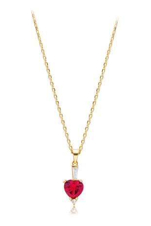 Mia Milano Colier din argint 925 cu cristale, Auriu/Fucsia