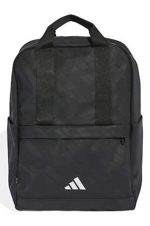 adidas Performance Rucsac cu model monograma si buzunar frontal cu fermoar, Negru stins