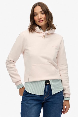 Essential egyszínű pulóver kapucnival