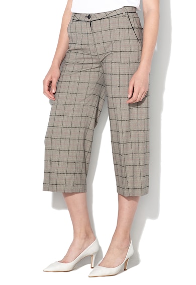 Sisley Pantaloni culotte cu model in carouri si buzunare oblice Femei