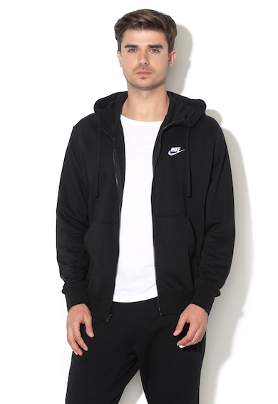 Nike Sportswear Club kapucnis cipzáros pulóver hímzett logós részlettel férfi