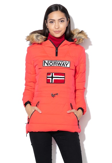 Geographical Norway Geaca cu garnitura de blana sintetica detasabila, fara inchidere Belinda Femei