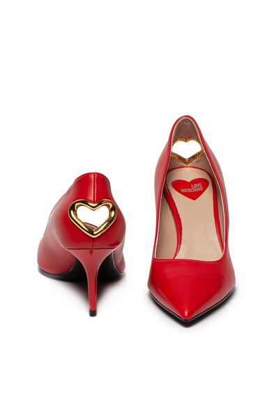 Love Moschino Кожени обувки със сърцевиден отвор Жени
