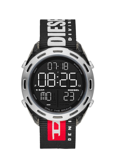 Diesel Цифров мултифункционален часовник с текстилна каишка Мъже