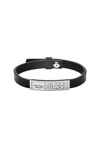 Diesel Кожена гривна с метално лого Мъже