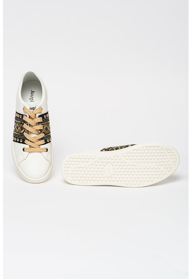 DESIGUAL Pantofi sport de piele ecologica, cu aplicatii cu paiete Femei