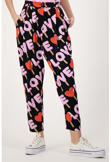 Love Moschino Панталон от вискоза с лого Жени