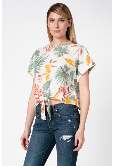 GAP Тениска с лен и тропическа шарка Жени