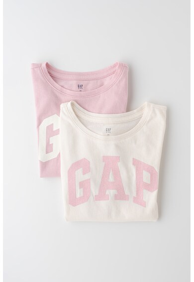 GAP Set de bluze din bumbac cu imprimeu logo - 2 piese Fete