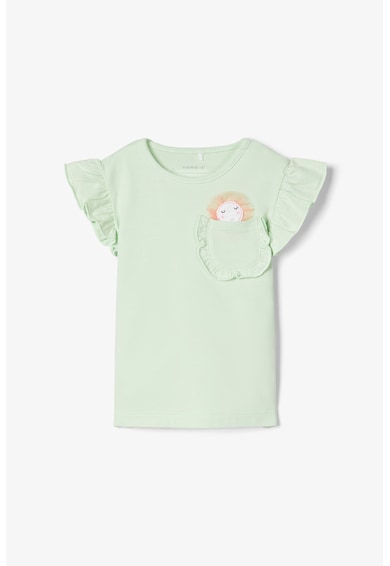NAME IT Тениска от органичен памук с джоб отпред Момичета