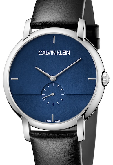 CALVIN KLEIN Кварцов часовник с кожена каишка Мъже