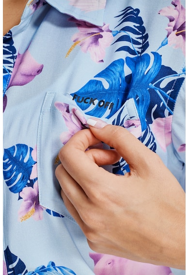 PORC Унисекс флорална риза с джоб на гърдите Жени