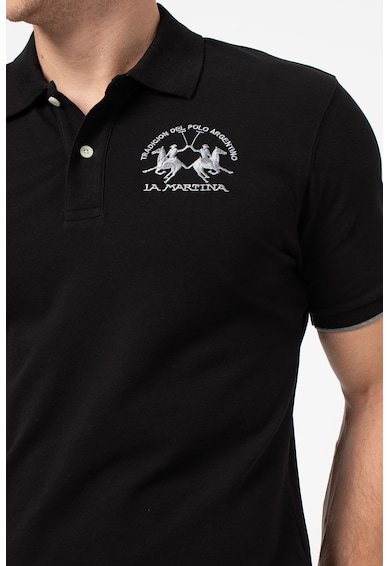 LA MARTINA Тениска от пике с яка и бродирано лого Мъже