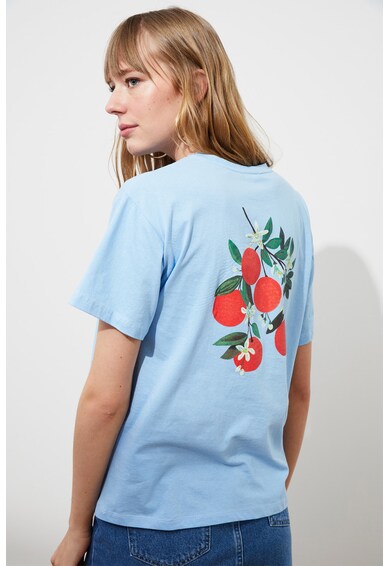 Trendyol Boyfriend fit póló gyümölcsös mintával női