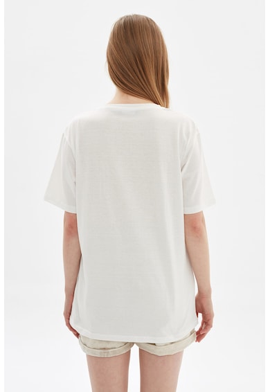Trendyol Normál fazonú uniszex feliratos póló női