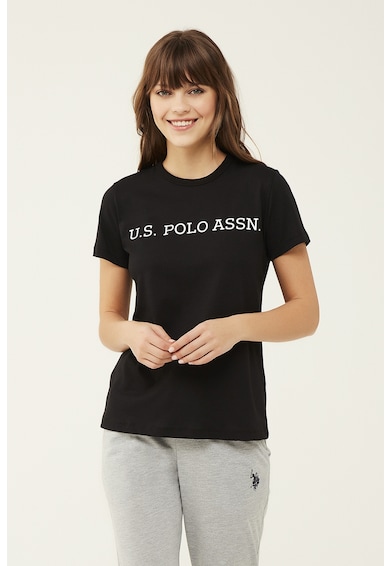 U.S. Polo Assn. Logómintás pamut pizsamafelső női
