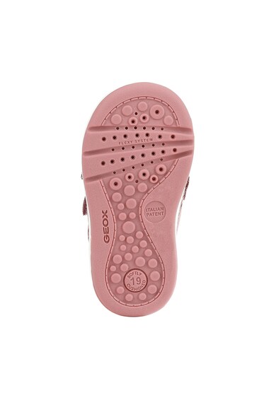 Geox Pantofi sport de piele cu insertii de piele intoarsa Fete