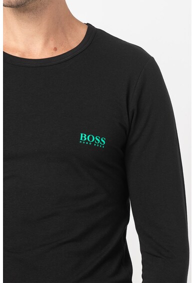 BOSS Домашна блуза с овално деколте и лого Мъже