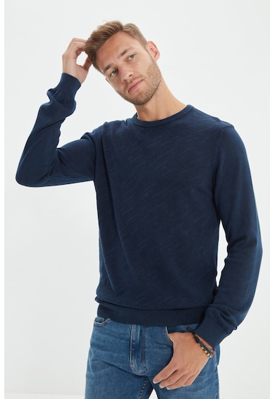 Trendyol Памучен пуловер с релеф Мъже