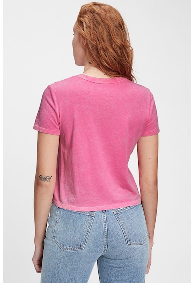 GAP Къса памучна тениска с овално деколте Жени