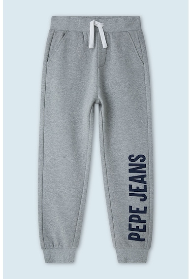 Pepe Jeans London Pantaloni sport cu imprimeu logo si snur in talie Baieti
