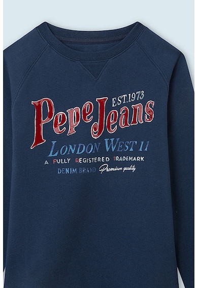 Pepe Jeans London Памучен суитшърт Arthur с овално деколте и лого Момчета