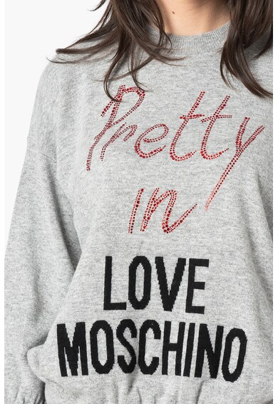 Love Moschino Пуловер с вълна и декоративни камъни Жени