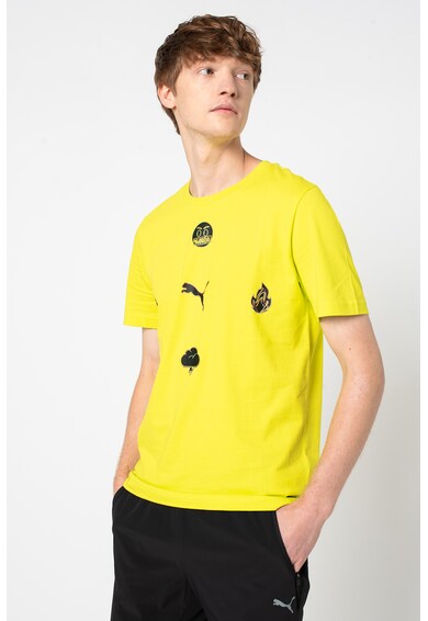 Puma Тениска от жарсе с овално деколте и щампа Мъже