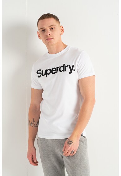 SUPERDRY Tricou din jerseu cu decolteu la baza gatului si logo supradimesionat Barbati