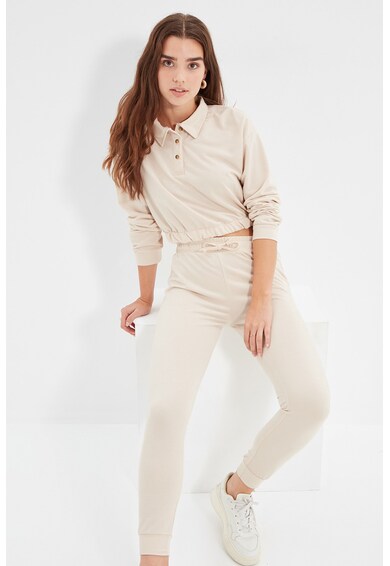 Trendyol Set de bluza polo crop si pantaloni sport Femei