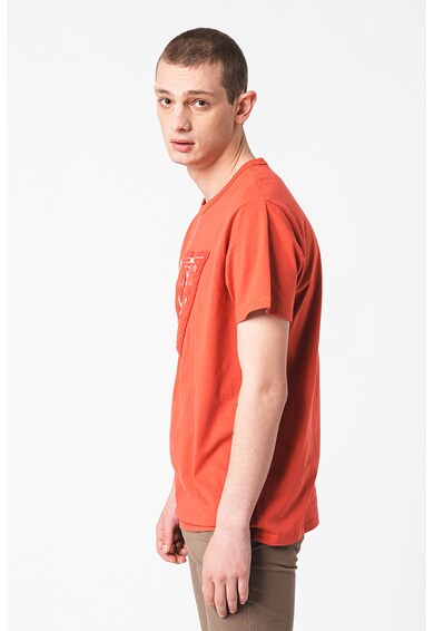 GUESS JEANS Тениска с овално деколте и релефно лого Мъже