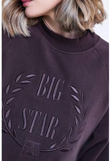 Big Star Bluza sport din bumbac organic cu decolteu la baza gatului si broderie logo Femei