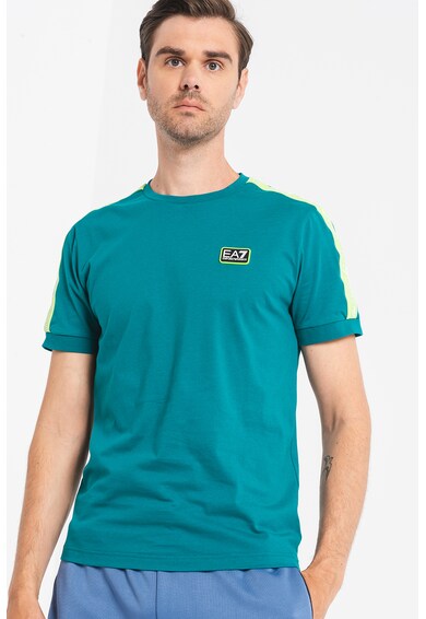 EA7 Kerek nyakú póló logós csíkokkal férfi