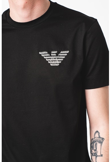 Emporio Armani Тениска с овално деколте и бродирано лого Мъже