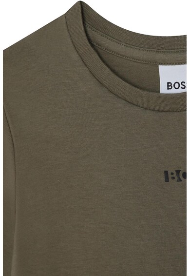 BOSS Kidswear Тениска с лого и овално деколте Момчета