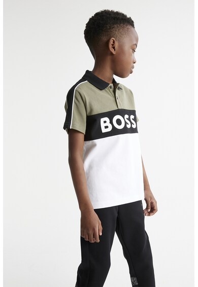 BOSS Kidswear Вталена тениска с яка Момчета