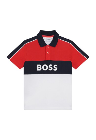 BOSS Kidswear Вталена тениска с яка Момчета