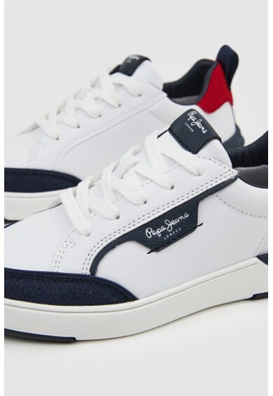 Pepe Jeans London Pantofi sport de piele ecologica cu logo mic discret Baieti