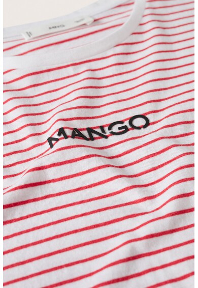 Mango Тениска с лого и овално деколте Жени