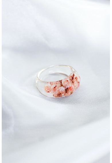 L I Y S Gyantagyűrű igazi szárított virágokkal, Átlátszó, Halvány rózsaszín, 54 MM Standard női