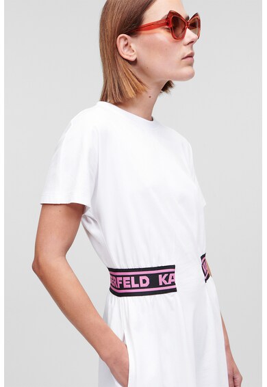 Karl Lagerfeld Rochie-tricou evazata din bumbac organic cu banda logo in talie Femei