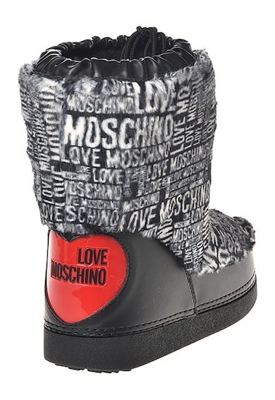 Love Moschino Ghete din piele ecologica si material textil cu imprimeu logo Femei