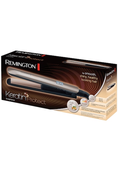 Remington Преса за коса  S8540 Keratin Protect, Керамични плочи, 9 настройки на температурата, 150°C - 230°C, LCD дисплей, Бронзова/Черна Жени