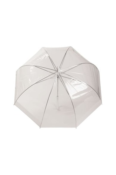 Umbrela cu deschidere automata A4008, 81 cm, 8 spite anti-vant, maner tip baston, polietilena Snowball - Transparent