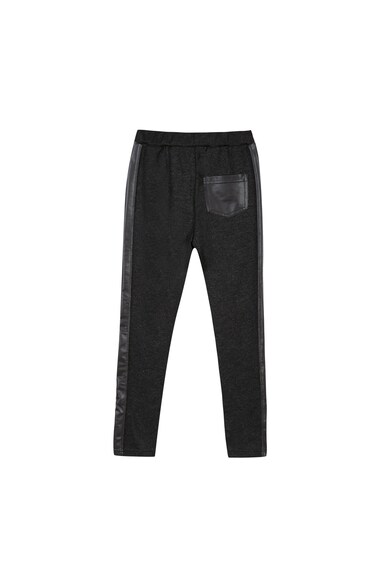 3 pommes Pantaloni sport stralucitori cu garnituri de piele sintetica Fete