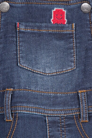 Z Kids Salopeta din denim cu buzunare si broderie frontala discreta Baieti