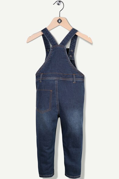 Z Kids Salopeta din denim cu buzunare si broderie frontala discreta Baieti