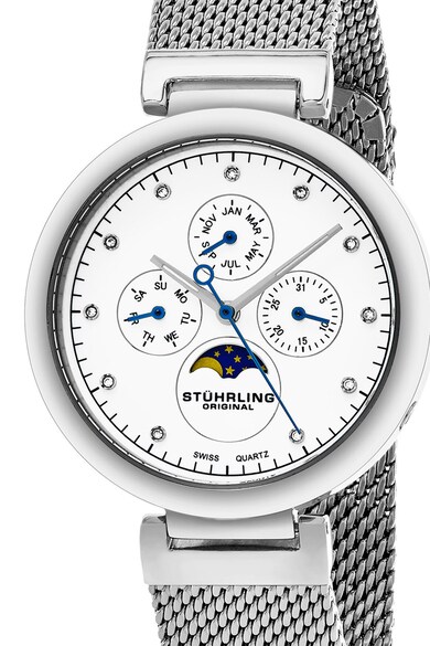 Stuhrling Ceas cu functii multiple si bratara cu model plasa Femei