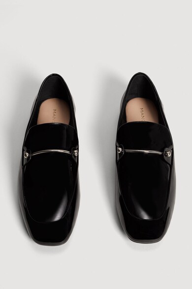 Mango Pantofi loafer de piele sintetica lacuita Femei